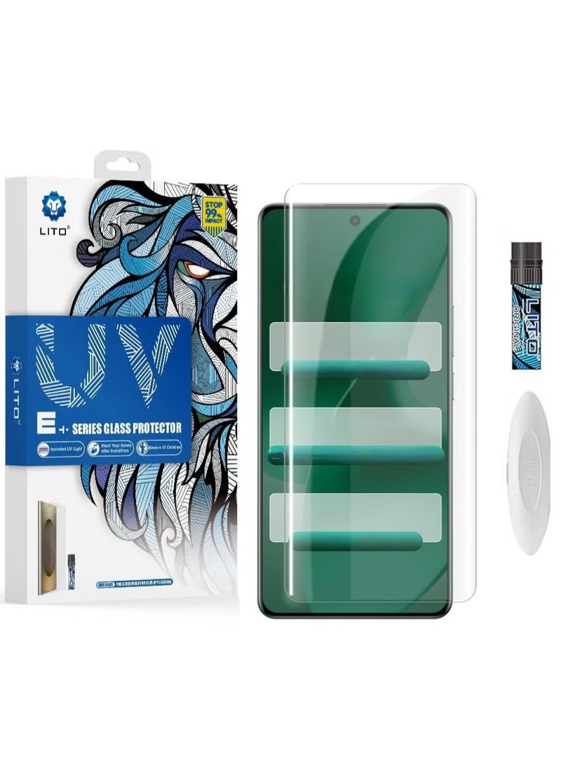 واقي شاشة زجاجي مقوى ممتاز من Lito Honor Magic 8 Pro، مزود بغراء سائل مقاوم للأشعة فوق البنفسجية، يغطي الشاشة بالكامل.